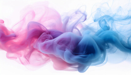 Abstract colorful smoke swirls in pink and blue