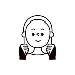 アームカバーをする人物イラスト