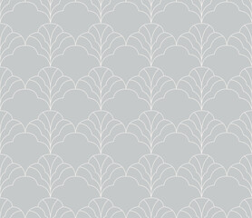 Elegant damask floral seamless pattern. Geometric art deco leaves background. Abstract botanical vector illustration for fabric, textile, wallpaper.