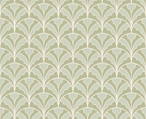 
Abstract seamless pattern with art deco floral element. Geometric vector background.
