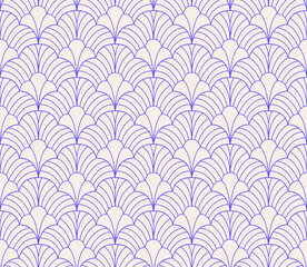 Elegant damask floral seamless pattern. Geometric art deco leaves background. Abstract botanical vector illustration for fabric, textile, wallpaper.