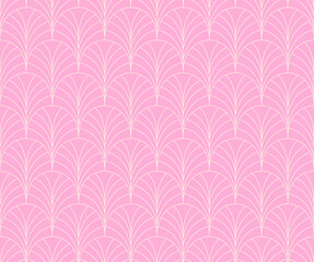 
Abstract seamless pattern with art deco floral element. Geometric vector background.