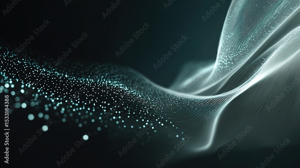 Poster minimalist particle flow background with smooth gradient design