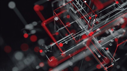 High-Tech 3D Animated Geometry Connection System Visualization