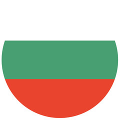 Obraz premium Flag of Bulgaria in circle, shape, button, icon.