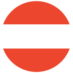 Flag of Austria in circle shape isolated.