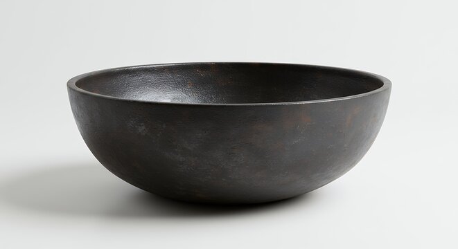 Dark gray bowl isolated on white background