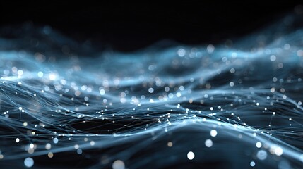 Ethereal High Resolution Blue Technology Background with Light Effects