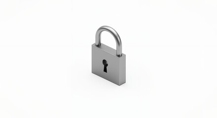 Fototapeta premium Metallic padlock isolated on white background
