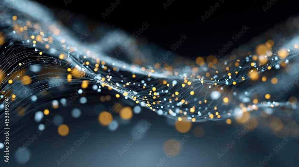 Poster high resolution data transmission mesh with floatings particles