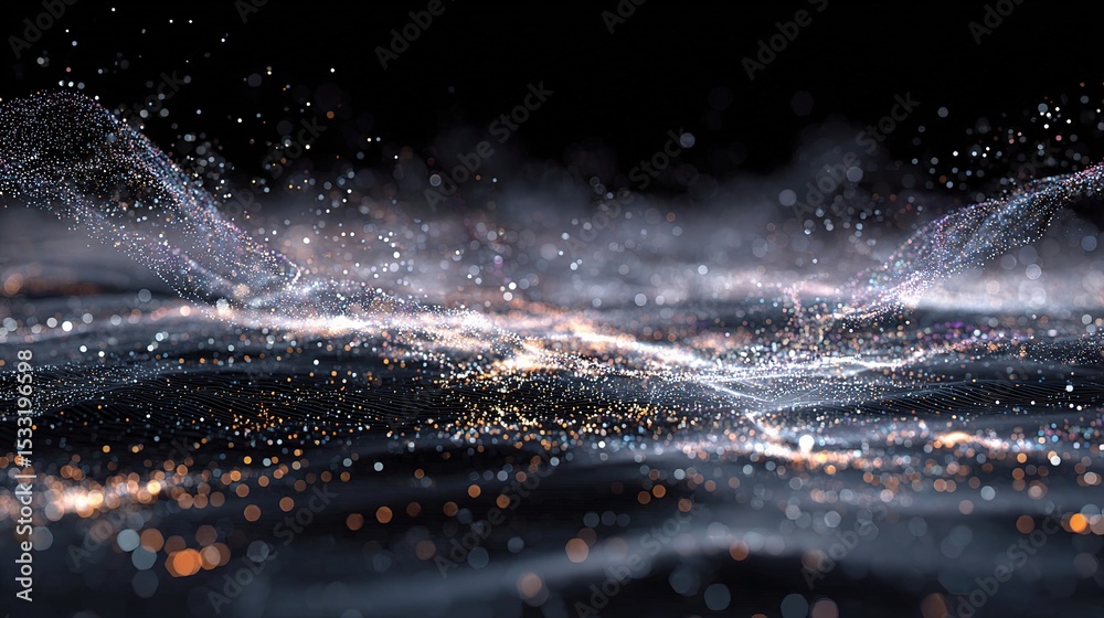 Poster abstract big data visualization with streams of particles in motion