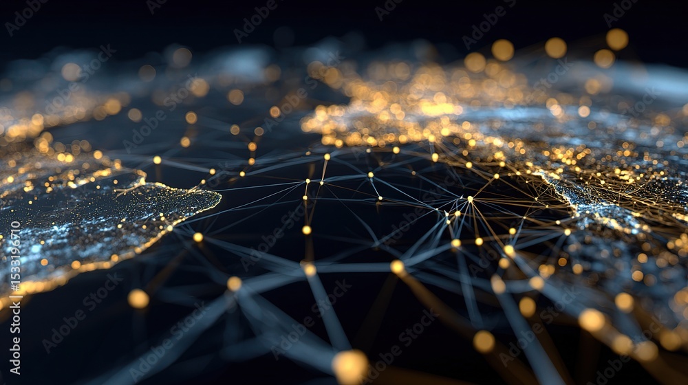 Poster 3d rendering of big data network technology background for visualization