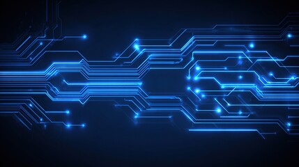 Blue Electronic Circuit Pattern Design for Engineering Backgrounds