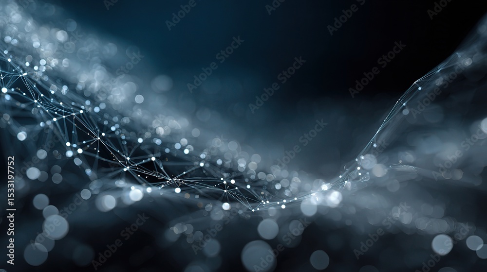 Poster abstract high-tech background illustrating ai-driven data flow