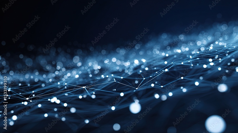Poster advanced technological interface design with pulsing white dots