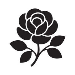 Rose Flower A Simple Silhouette Illustration