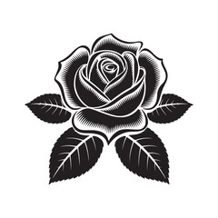 Black and White Rose Illustration A Classic Floral Design