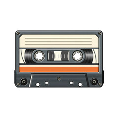 Fototapeta premium Retro Cassette Tape Illustration Vintage Music Technology Design Element