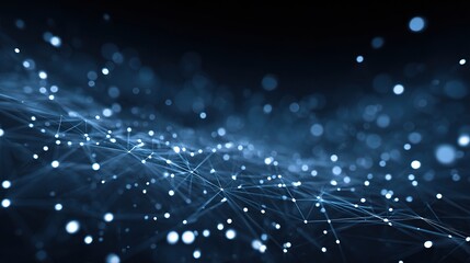 Fototapeta premium Abstract Science Background with Dots and Lines in Dark Space