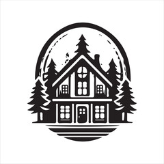 Fototapeta premium House vector art design black and white