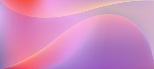 Abstract bright fluid light violet and reddish pink mesh gradient background with wavy shapes. Abstract lilac, purple and rose colors liquid digital watercolor for sunset sky design, banner, cover