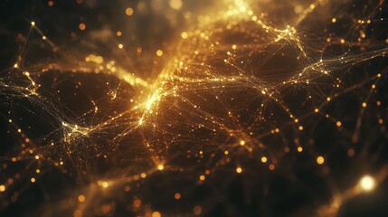 Abstract depiction of a network of illuminated connected dots