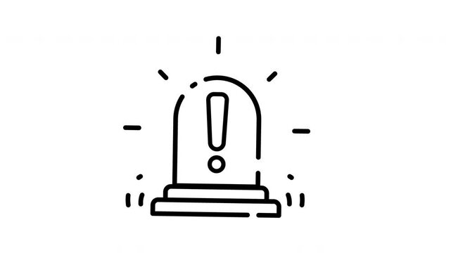 Looping animated emergency siren icon in line style, perfect for alert systems, warning dashboards, or urgent notifications in UI.