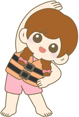 Girl Wearing Life Jacket, Child Safety Vest, Kid Swimming Gear 어린이 구명조끼 여자아이
