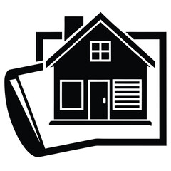 real estate agent element isolated house blueprint on white background