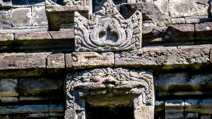 The relief on Arjuna Temple complex in Dieng. (In this complex there are Semar, Srikandi, Puntadewa...