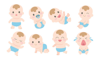Baby illustration flat cute vector