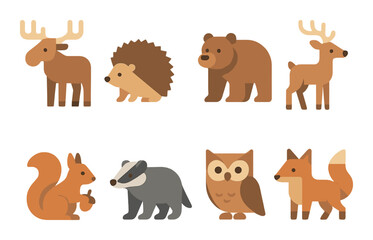 Elements and nature icons set – silhouette, earth and weather symbol collection