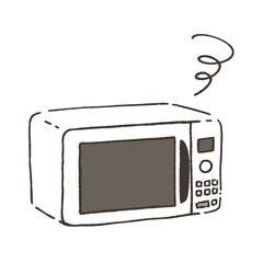故障した電子レンジのイラスト