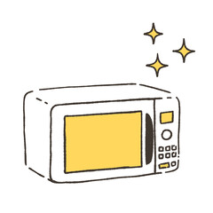 きれいな電子レンジのイラスト