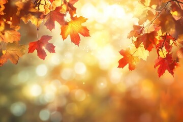 Fototapeta premium Autumn leaves bathed in sunlight (5)