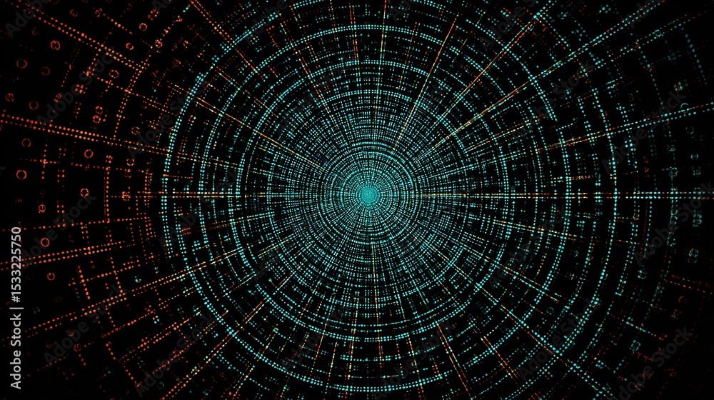 Poster abstract radial lattice graphic design with dynamic patterns