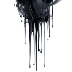dripping liquid smoke frozen in an abstract futuristic 3d texture isolated on white and transparent background