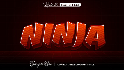 ninja editable text effect, lettering typography font style © Hael.IDN