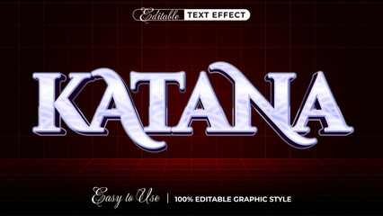 Katana editable text effect, lettering typography font style
