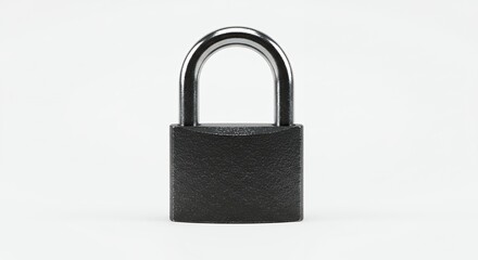 Fototapeta premium Black padlock isolated on white background