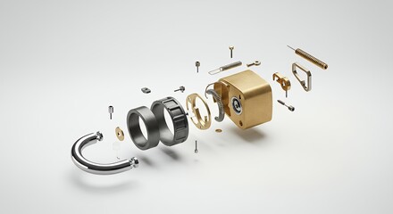 Exploded view of lock mechanism