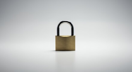 Naklejka premium Gold padlock isolated on white background