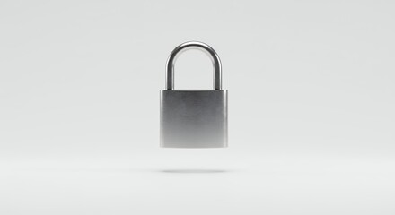 Fototapeta premium Gray padlock isolated on white background