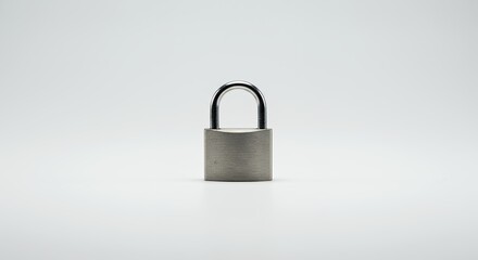 Fototapeta premium Gray padlock isolated on white background
