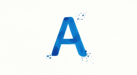 Watercolor blue letter a design