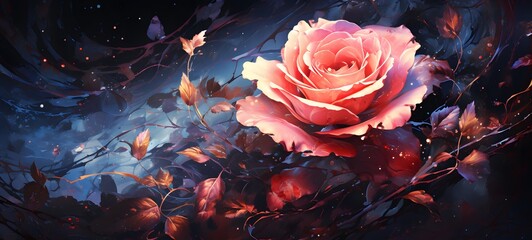 galaxy version of rose World, ai generative