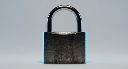 Naklejka premium Simple padlock against plain background