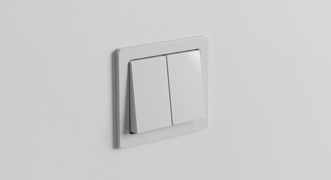 White double electrical switch on a white wall