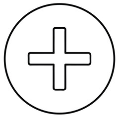 Medical cross plus sign button for hospital first aid and health vector illustration
