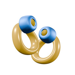 Yellow and blue earplugs